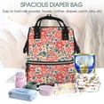 thumbnail image 5 of Gaeub Small Coral Red Flowers Print Mummy Diaper Bag Backpack,Durable Maternity Baby Nappy Casual Shoulder Bags,Travel Hiking Outdoor Pack, 5 of 6
