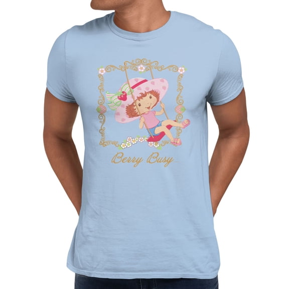 Strawberry Shortcake Kawaii Berry Busy Swing Men's T Shirt (Light Blue, S-XXXL)