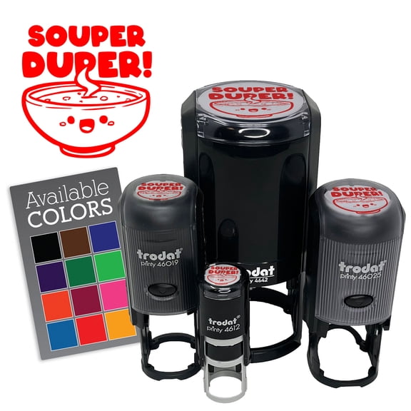 Souper Duper Super Soup Work Compliment Positive Self-Inking Rubber Stamp for Stamping Ink Stamper Crafting Planners - 1/2 Inch Mini - Black Ink