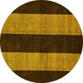 thumbnail image 1 of Ahgly Company Indoor Round Abstract Yellow Modern Area Rugs, 5' Round, 1 of 4