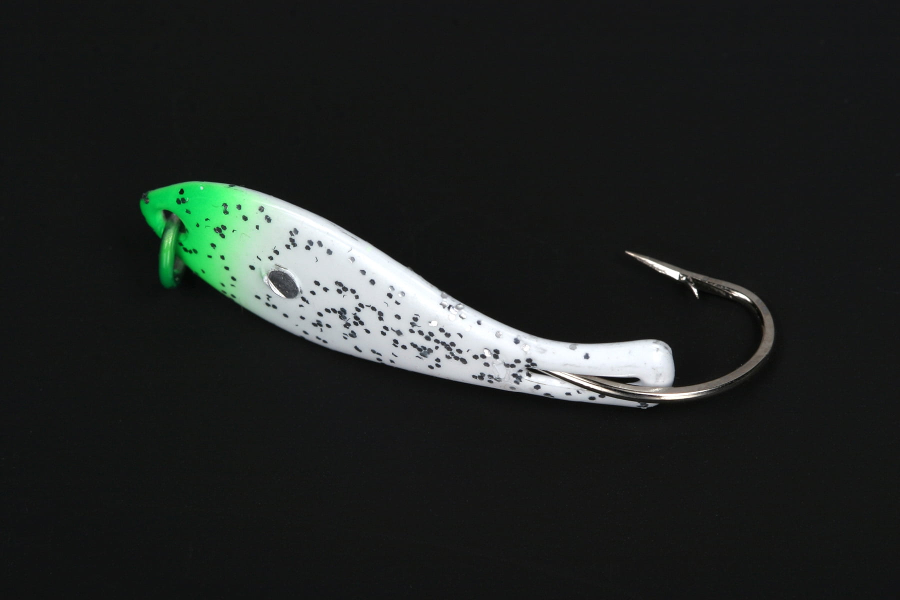 Nungesser Saltwater Shad Spoon Fishing Lure, Green & White, 1 1/2", 1/