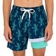thumbnail image 1 of Gyexs Kids Boys Swim Trunks Size 7-8 Fashion Graphic Swimming Shorts Quick Drying Elastic Waist Soft Comfortable Bathing Suits, Navy, 1 of 3