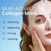 Ebanel 10-Pack Collagen Face Mask, Instant Brightening Hydrating Face Sheet Mask