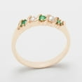 thumbnail image 2 of LBG British Made 18k Rose Gold Natural Emerald & Cultured Pearl Womens Eternity Ring - 33 size options - Sizes 4 to 12 Available, 2 of 6