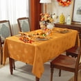 thumbnail image 2 of Fall Tablecloth Spillproof Heavy Duty Fabric Jacquard Table Cloth with Maple Leaves Design for Thanksgiving, Harvest Holidays 52"x52" Amber, 2 of 7