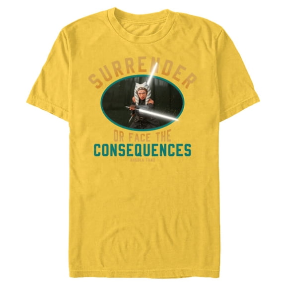 Star Wars The Mandalorian Ahsoka Tano Surrender - Short Sleeve Blended T-Shirt for Adults - Customized-Yellow