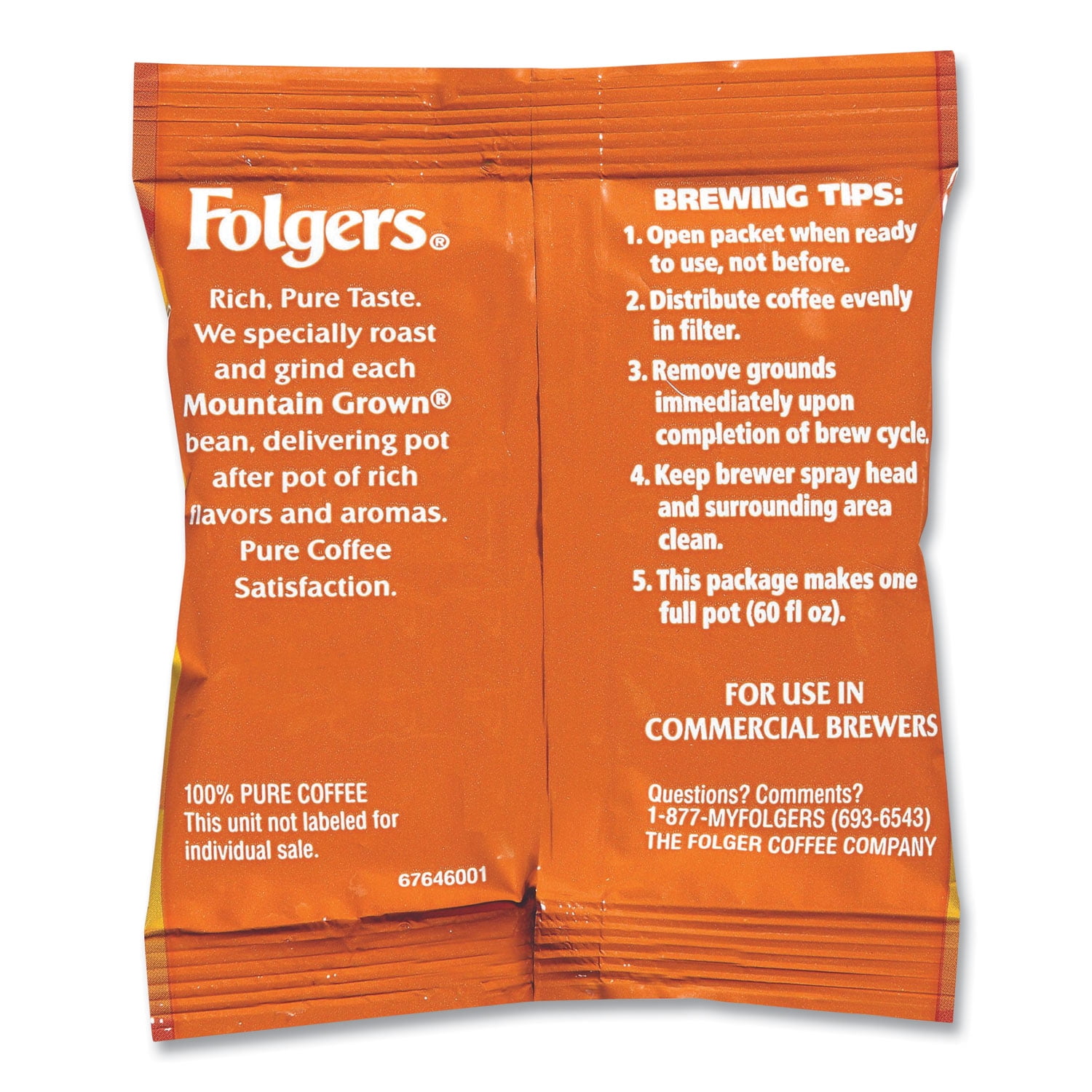Folgers® 100% Colombian Pouch Coffee, 1.75 Oz., Carton Of 42 Bags