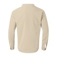 thumbnail image 5 of LIUJUNSHOP Men's Long Sleeve Casual Solid Holiday Cardigan Shirt Top Comfortable Stylish Versatile Khaki L, 5 of 5