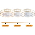 thumbnail image 4 of 20'' Caged Low Profile Ceiling Fan with Light, Flush Mount Farmhouse Quiet Fandelier with Remote Control, 3 Color/3 Wind Speed/Timer, Small Gold Enclosed Bedroom Kitchen Ceiling Fan, 4 of 9