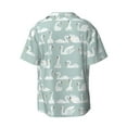 thumbnail image 5 of Uemuo White Swan Pattern Cotton Linen Short Sleeve Shirts,Casual Lightweight Button Down Shirts,Vacation Beach Summer Tops-4X-Large, 5 of 7