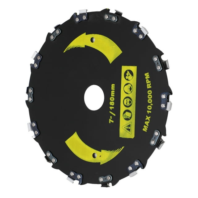 7-Inch 14-Tooth Alloy Steel Right Angle Chain Saw Disc - Efficient Wood/Plastic/Ice Carving & Shaping Wheel with Stable Dual-Plate Fixation, Sharp Multi-Tooth Design for Fast Cutting of Plywood,