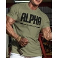 thumbnail image 2 of Gymish Alpha Workout T-Shirt for Men, Funny Gym Shirt, Lifting Tee, Deadlift Shirt, Men's Athletic Top, Military Green, Large, 2 of 6