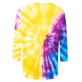 thumbnail image 3 of VBTAPA Womens Casual 3/4 Sleeve Round Neck Tops Cute Tie Dye Graphic T-Shirts Holiday Party Blouse Tees Daily Sales Multicolor XXXXL, 3 of 5