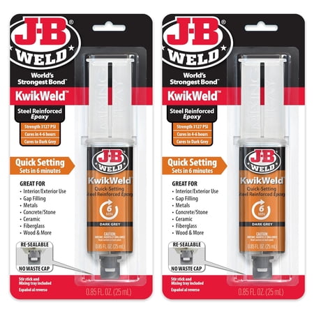 6 Minute Set Epoxy KwikWeld, High Strength, Waterof, 2 Pack, Dark Grey, 50176-2