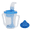 Blue, variant on Ehucon Dysphagia Regulating Drinking Cup, Spill-Proof 5cc/10cc Sip Control Blue with Gray 1 Piece
