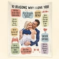 thumbnail image 2 of 10 Reasons Why I Love You - Personalized Photo Blanket. personalized valentines gift for her him husband wife boyfriend girlfriend fiancee fiancée bride groom, 2 of 3