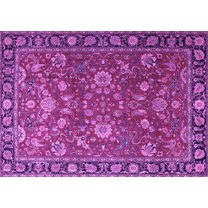 Ahgly Company Indoor Rectangle Persian Purple Traditional Area Rugs, 5' x 7'