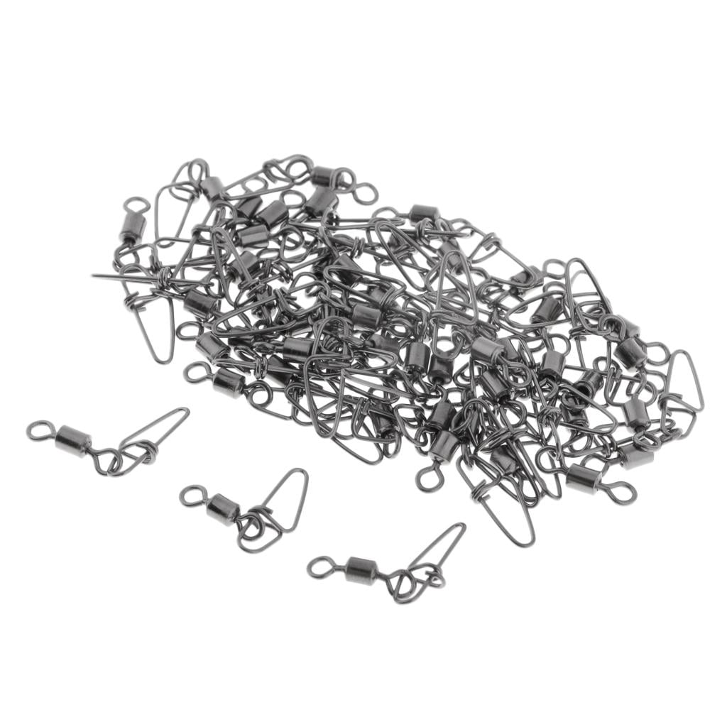 GARENDE 10x50Pcs Fishing Rolling Swivel with Snap Hook Line 3.5cm