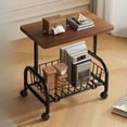 thumbnail image 3 of Mobile Rolling Cart Side Table with Mesh Shelves Living Room Storage Nightstand Coffee Table Compact Furniture 21.26x16.93x11.81in(Coffee), 3 of 6