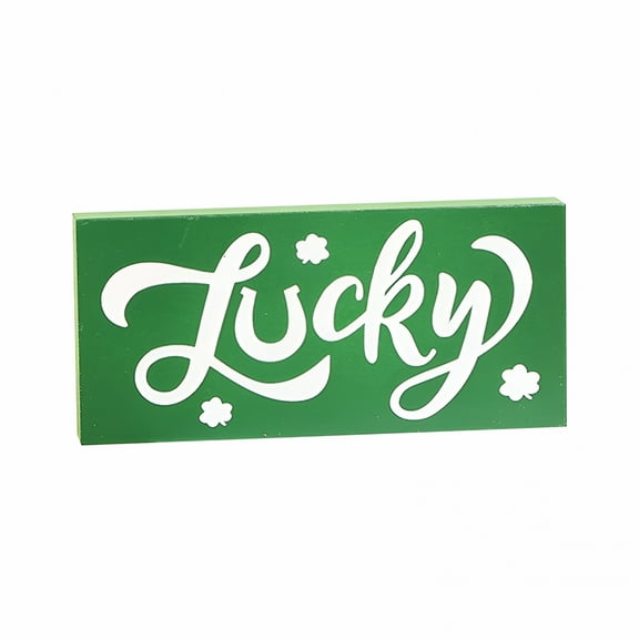 LAMIRO St Patricks Day Decorations Table Wooden Table Top Decor for Holiday Home Party Decorations Home Decor