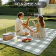 thumbnail image 4 of Outdoor Rug 6x9 ft Farmhouse Vintage Waterproof Outdoor Patio Rug Mat Non Slip Outside Area Rugs Carpet for RV,Camping,Porch,Deck,Pool,Balconybackyard,Gingham Checkered Texture Ash Gray, 4 of 9