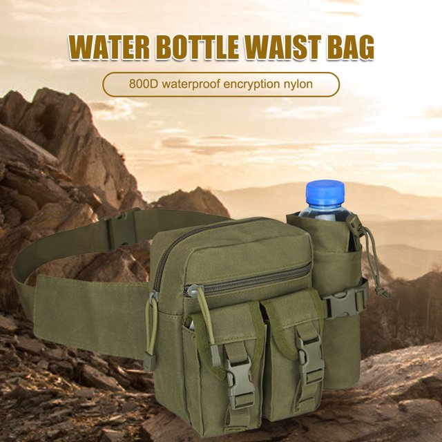 Termos para agua Riñonera deportiva Riñonera deportiva para caza Senderismo Escalada (Verde militar)
