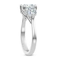 thumbnail image 2 of Eloya Jewel Gorgeous 2.02 Ct Cushion Cut Moissanite Engagement Ring - Moissanite - 14K White Gold Plated Prong Set - Three Stone Design Ring - Perfect for Love and Lasting Memory, 2 of 2