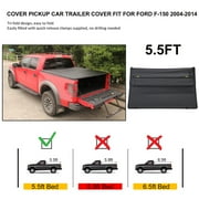 Accessories 5.5ft Tri-fold Soft Vinyl Truck Bed Tonneau Cover Compatible for 2004-2014 Ford F-150 Styleside Trucks