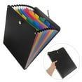 thumbnail image 2 of FOMIYES Vertical Accordion File Folder Black Plastic Organizer with 13 Compartments for Office Documents, 2 of 7