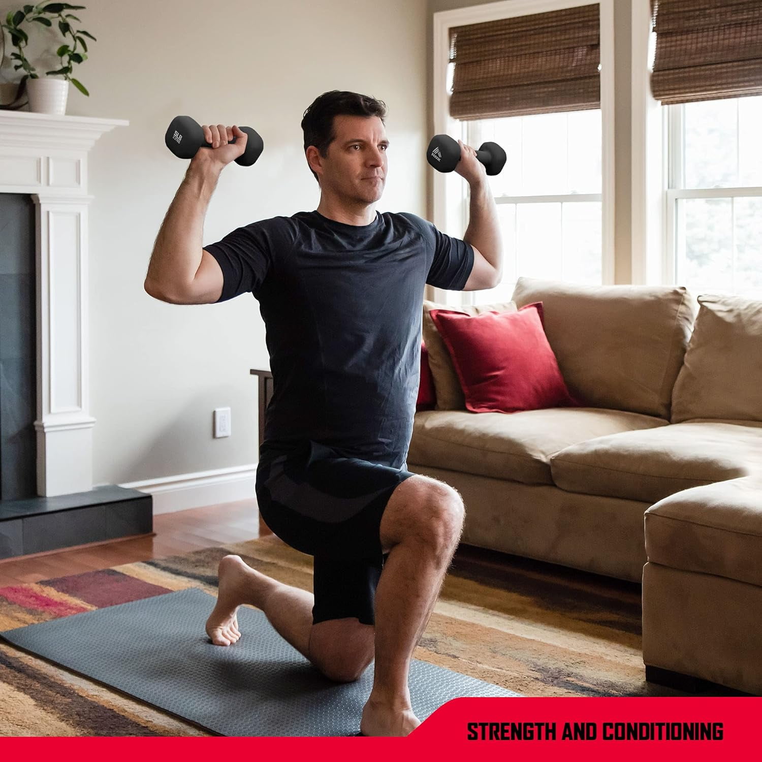 RBX Neoprene Dumbbell Set, Non-Slip Grip Arm Weights for Strength Training and Home Workouts