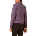 thumbnail image 3 of INSPIRE CHIC Women's Turn-Down Collar Flap Pockets Snap Button Faux Suede Jacket XL Gray Purple, 3 of 6