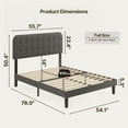 thumbnail image 3 of Lofka Full Bed Frame with Adjustable Headboard for Bedroom, Dorm & Apartment, 850lbs, Dark Gray, 3 of 8