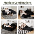 thumbnail image 3 of HipyMo 105" Sectional Couches for Living Room Corduroy Cloud Couch Sofa with L-Shape Upholstered Boneless Couchs Modern Modular Sectional Couch with Chaise (Right Facing Chaise+2Seaters, Black), 3 of 9