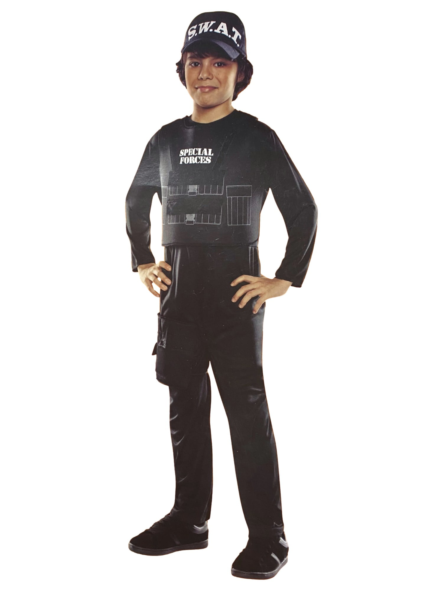 Boys Swat Force Special Forces Police Jumpsuit Costume Small (46