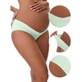 thumbnail image 3 of Unique Bargains Women's Cotton Low Waist Under the Bump Maternity Briefs 2XL Light Green, 3 of 6