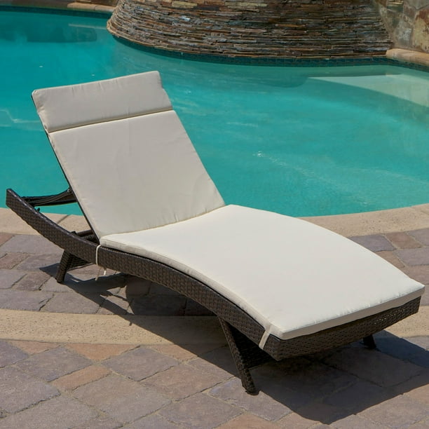 Outdoor Brown Wicker Adjustable Chaise Lounge - Walmart ...