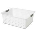 thumbnail image 3 of Sterilite Large Ultra Plastic Storage Baskets w/ Handles, White, 12 Pack, 3 of 12