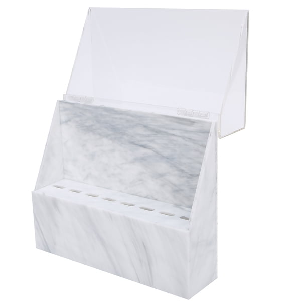Soporte Para Pinzas De 8 Agujeros, Diseño Transparente De La Cubierta Antipolvo Soporte De Exhibición De Pinzas De Apariencia Hermosa Y Moderna Duradero Para Usar En El Salón ANGGREK Blanco
