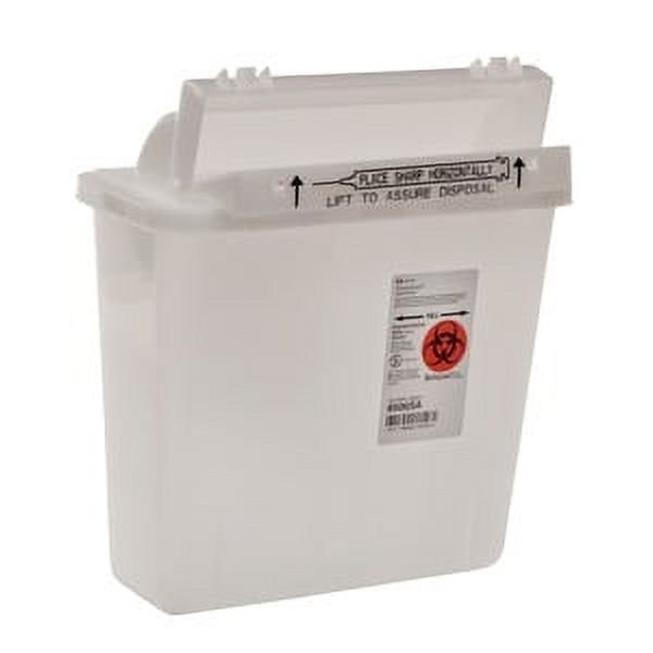 Sharps Container SharpStarâ„¢ In-Roomâ„¢ 1-Piece 12-1/2 H X 10-3/4 W X 5-1/2 D Inch 5 Quart Translucent Horizontal Entry Lid