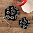 thumbnail image 2 of Skull 2 Pack Pot Holders Trivets, Heat Resistant Hot Pads for Kitchen Table Decoration Trivets for Hot Dishes/Pot/Bowl/Teapot/Kitchen Hot Pads Trivets, 7" + 9.45", 2 of 7