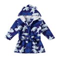 thumbnail image 1 of Peignoir Mignon en Molleton Corail pour Tout-Petits Garçons Filles, Peignoir à Capuche Animal de Dessin Animé, Serviette, Pyjama, Ensemble Bleu 2-3 Ans, 1 of 6