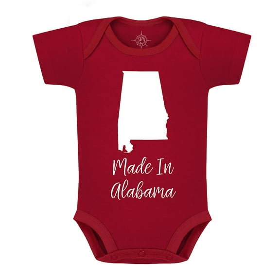 Creative Knitwear States Collection - Boys and Girls Infant and Toddler Bodysuit- Made In Alabama - Crimson, 3-6 Months