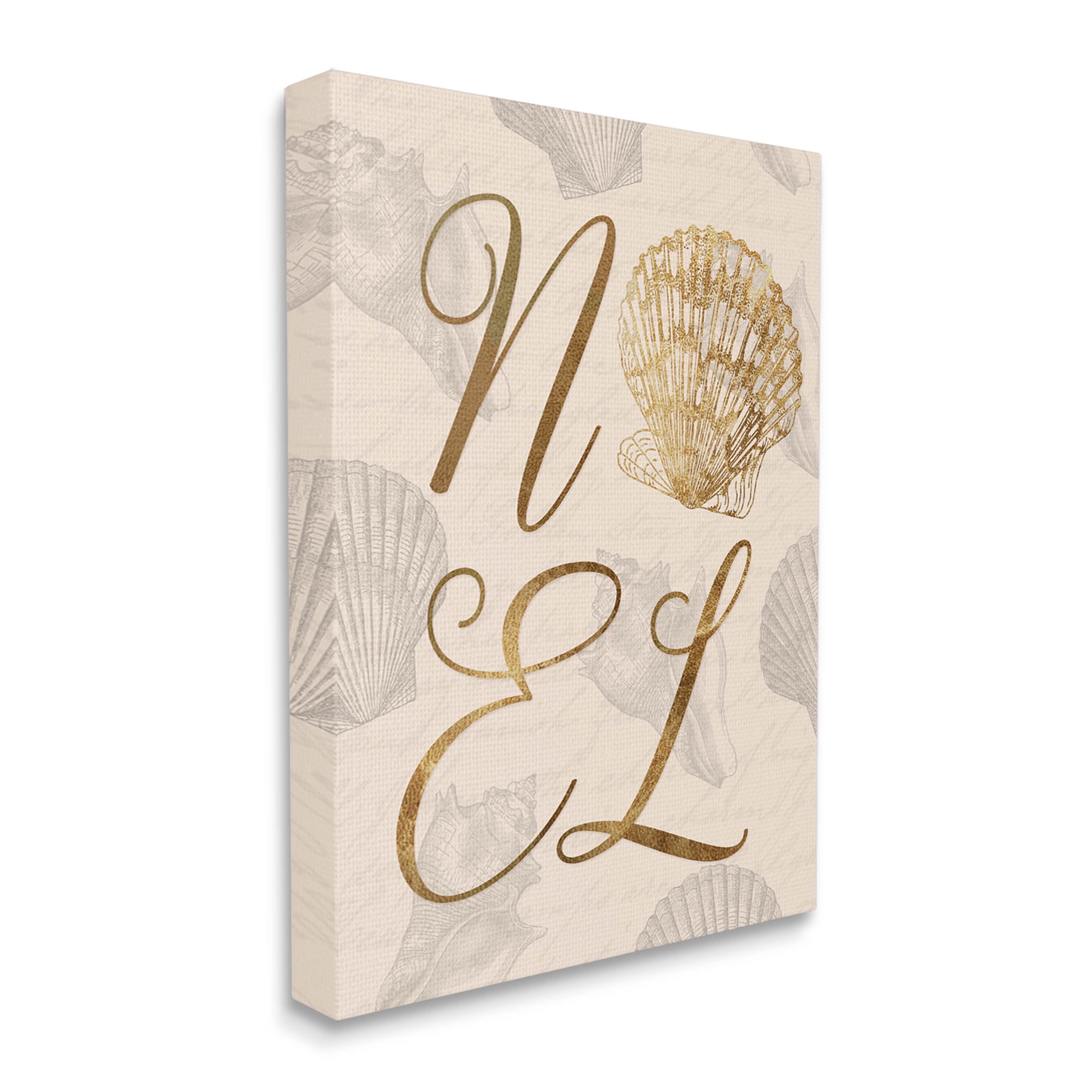 Noel Holiday Seashell Detail Holiday Graphic Art Gallery Wrapped Canvas Print Wall Art