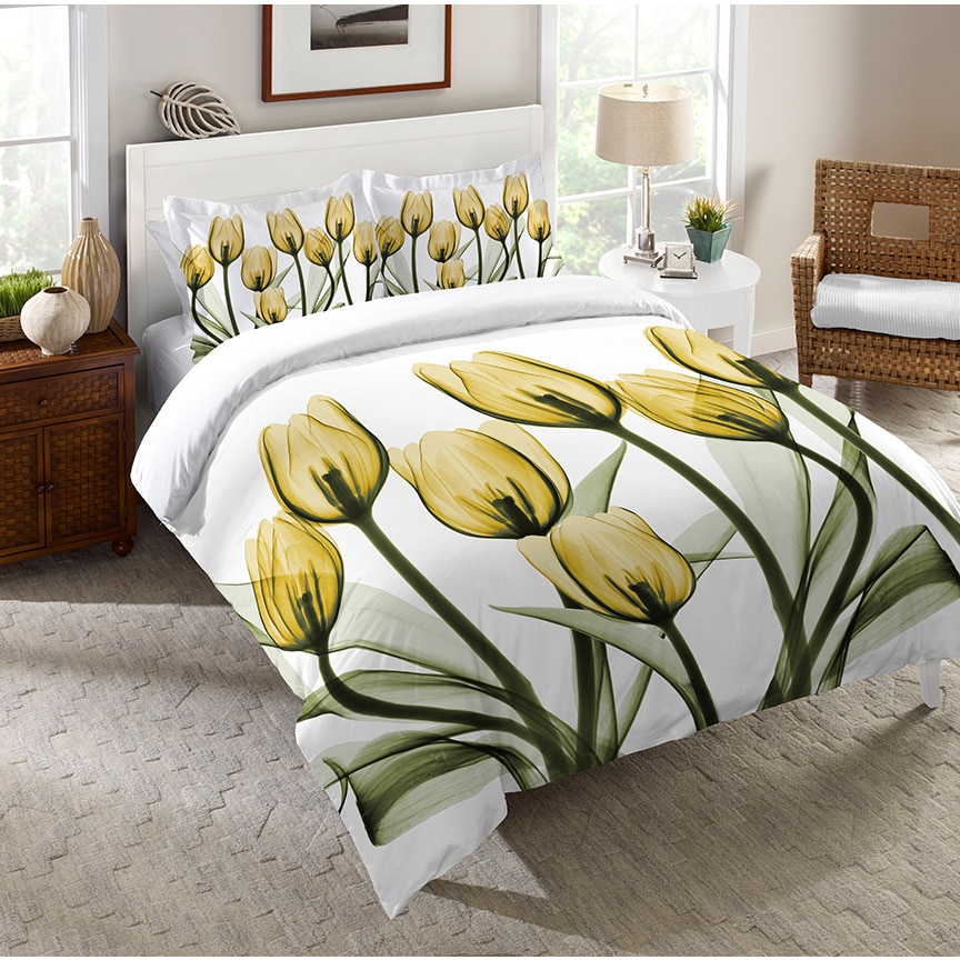 Laural Home X Ray Gold Tulip Bouquet Comforter Walmart Com Walmart Com