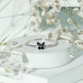 thumbnail image 3 of Rosec Jewels Natural Black Onyx Promise Ring for Women - Butterfly Ring - AAA Quality - Ready to Gift with Jewelry Box, 925 Sterling Silver, US 5.50, 3 of 8