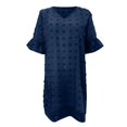 thumbnail image 3 of Tshirt Dress Women Summer Chiffon Short Sleeve V Neck Polka Dot Casual Mini Dresses T Shirt Dresses for Women, 3 of 6