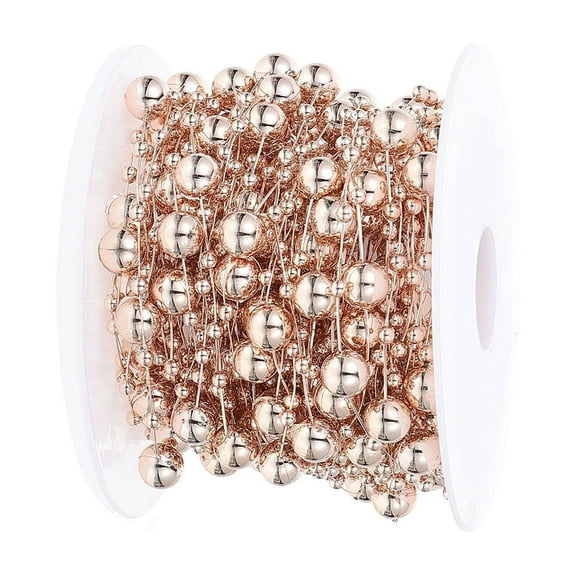 Soimiss 1 Roll Decorative Bead String Plastic Rose Gold Bag Ornament Party Decoration Friends