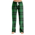 thumbnail image 5 of Mohiass Buffalo Plaid Pajama Pants for Women, Soft High Waisted Drawstring Flannel Pj Pants Comfy Lounge Sleep Bottoms Army Green L, 5 of 7
