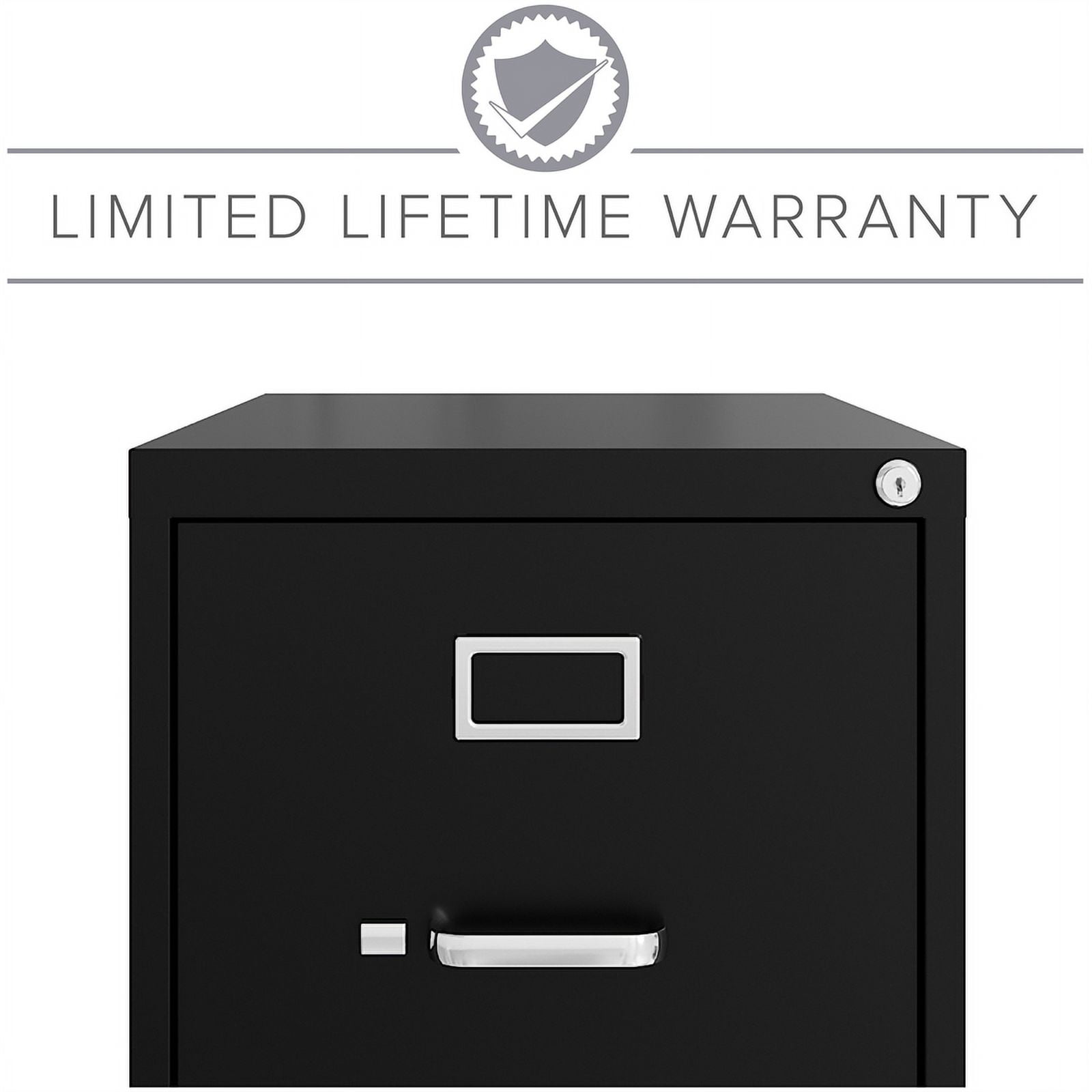 Pemberly Row 22-in Deep Metal 4 Drawer Vertical File Cabinet Black (Set of 2)