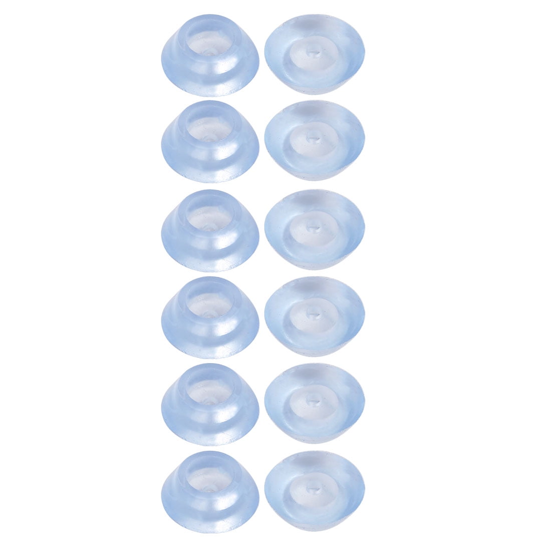 20mmx7mm Rubber Cone Shaped Furniture Leg Foot Protectors Pads Clear Blue 12pcs